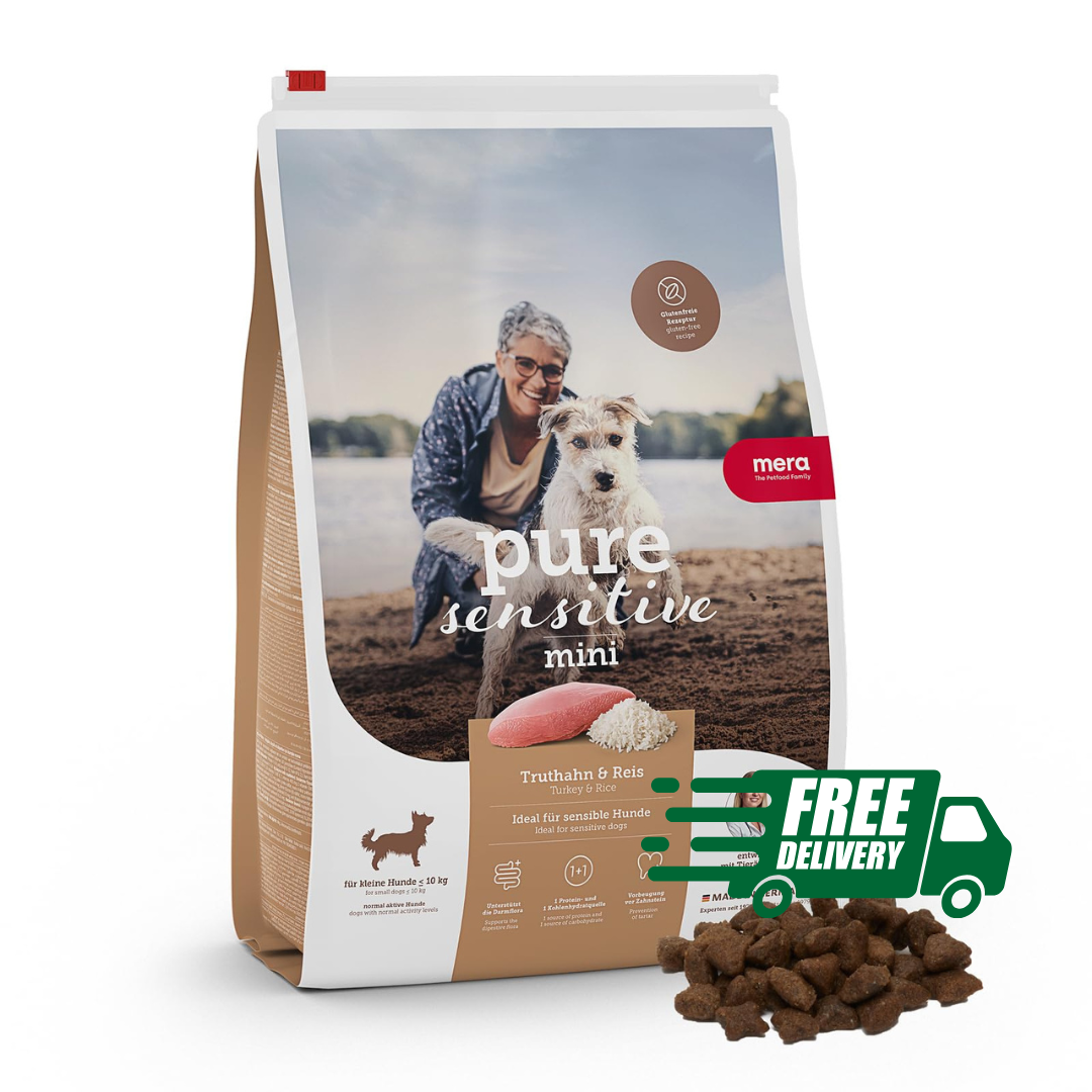 Ξηρά Τροφή Σκύλου Meradog Pure Sensitive Mini Adult Γαλοπούλα & Ρύζι 4kg - Image 1