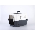 Κλουβί Μεταφοράς Κατοικίδιων Χρώμα Λευκό/Γκρι με Μεταλλική Πόρτα 47x30x29H