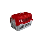 Κλουβί Μεταφοράς Σκύλου/Γάτας Felix V Box Κόκκινο/Γκρι με Πλαστική Πόρτα 48×32,5×32,5H