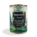 Υγρή Τροφή Κονσέρβα Σκύλου Naturest Gourmet Forest με Αγριόχοιρο Μοσχάρι και Κάστανο με Ρύζι 400gr
