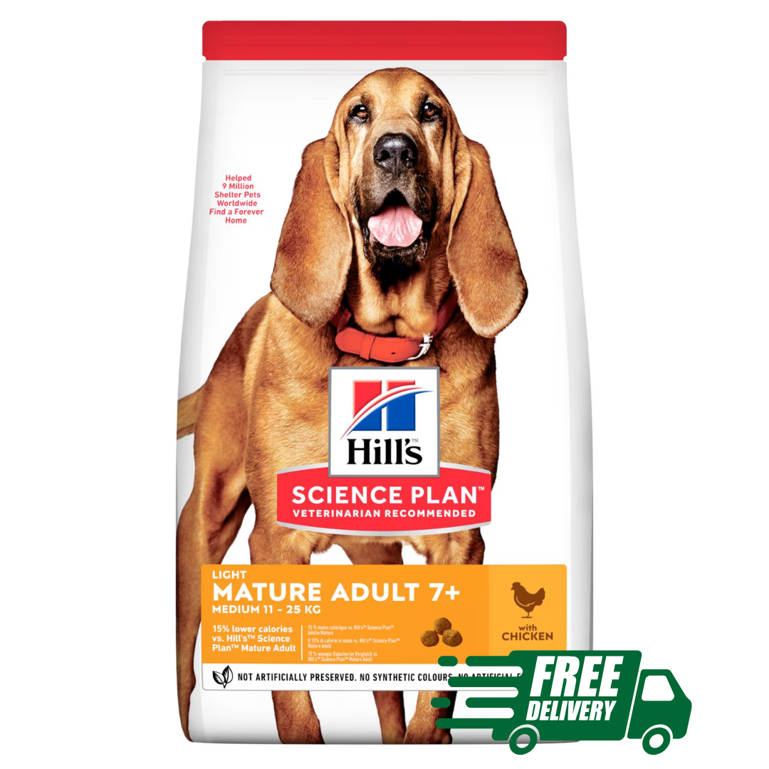 Ξηρά Τροφή Σκύλου Hill's Science Plan Light Mature Adult +7 Medium με Κοτόπουλο 14kg - Image 1