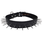 Δερμάτινο Περιλαίμιο Σκύλου με Καρφιά 70cm Ρυθμιζόμενο Χρώμα Μαύρο