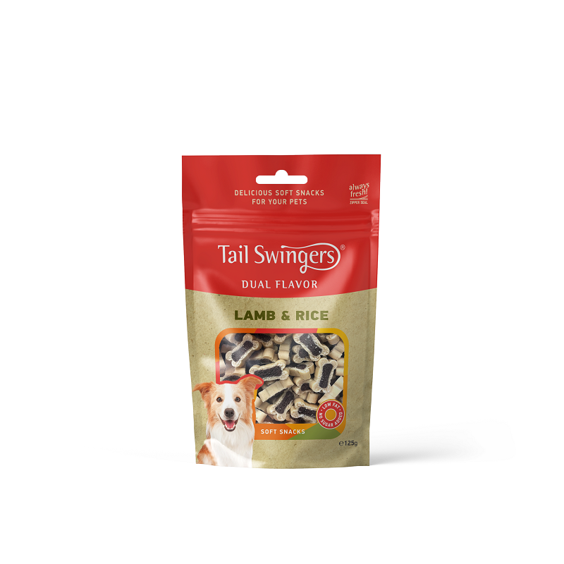1374-T Λιχουδιά Σκύλου Tailswingers Dual Soft με Αρνί και Ρύζι 125gr - Image 1