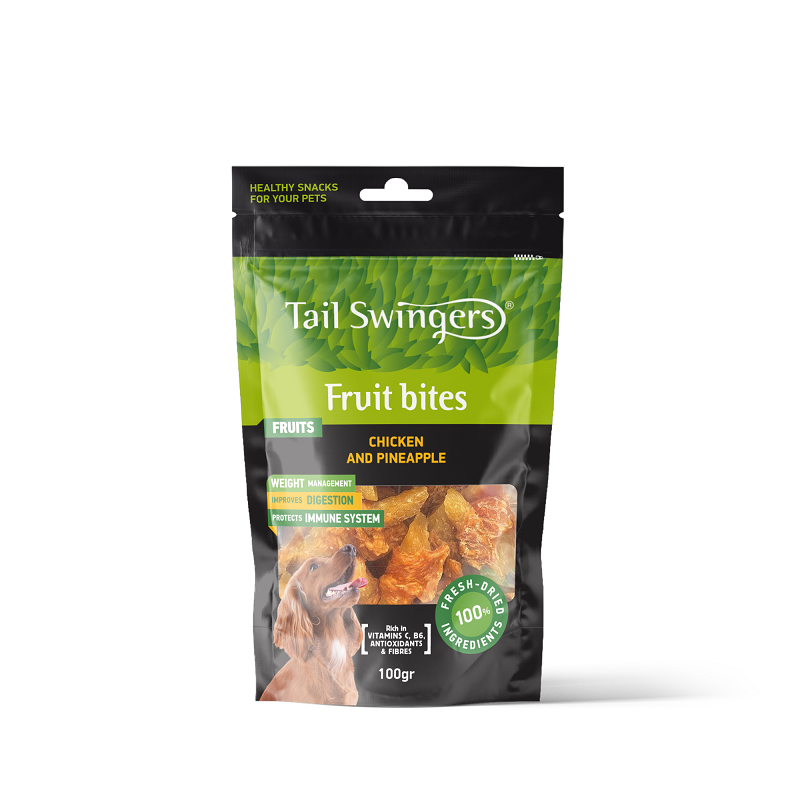 1102 Λιχουδιές Σκύλου Tailswingers Pineapple bites with Chicken 100gr - Image 1