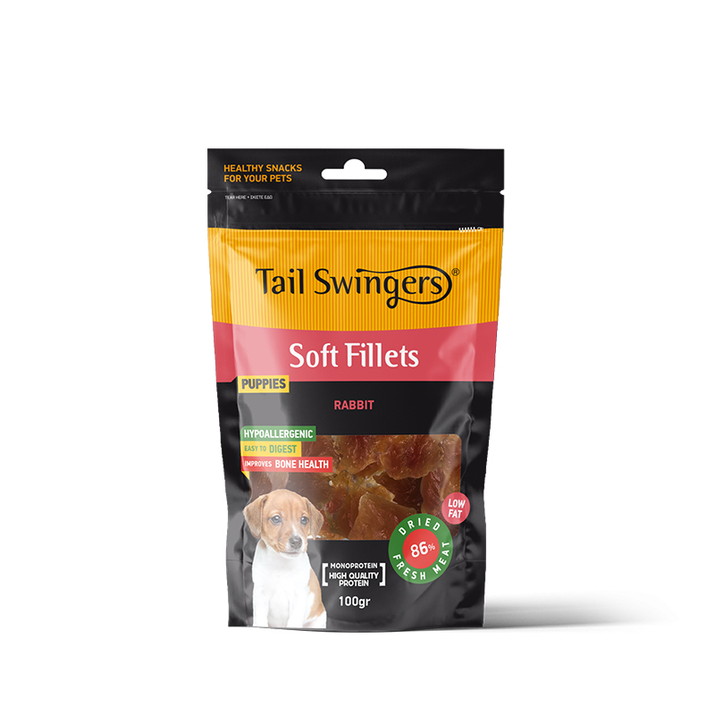 11273 Λιχουδιά Tailswingers Puppy Pure Rabbit Soft Fillets 100gr για Κουτάβια - Image 1